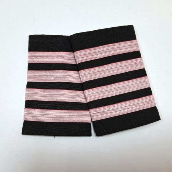 4 Bar Pink on Black Epaulettes